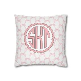 Pink Mongrammed Coquette Decorative Pillow